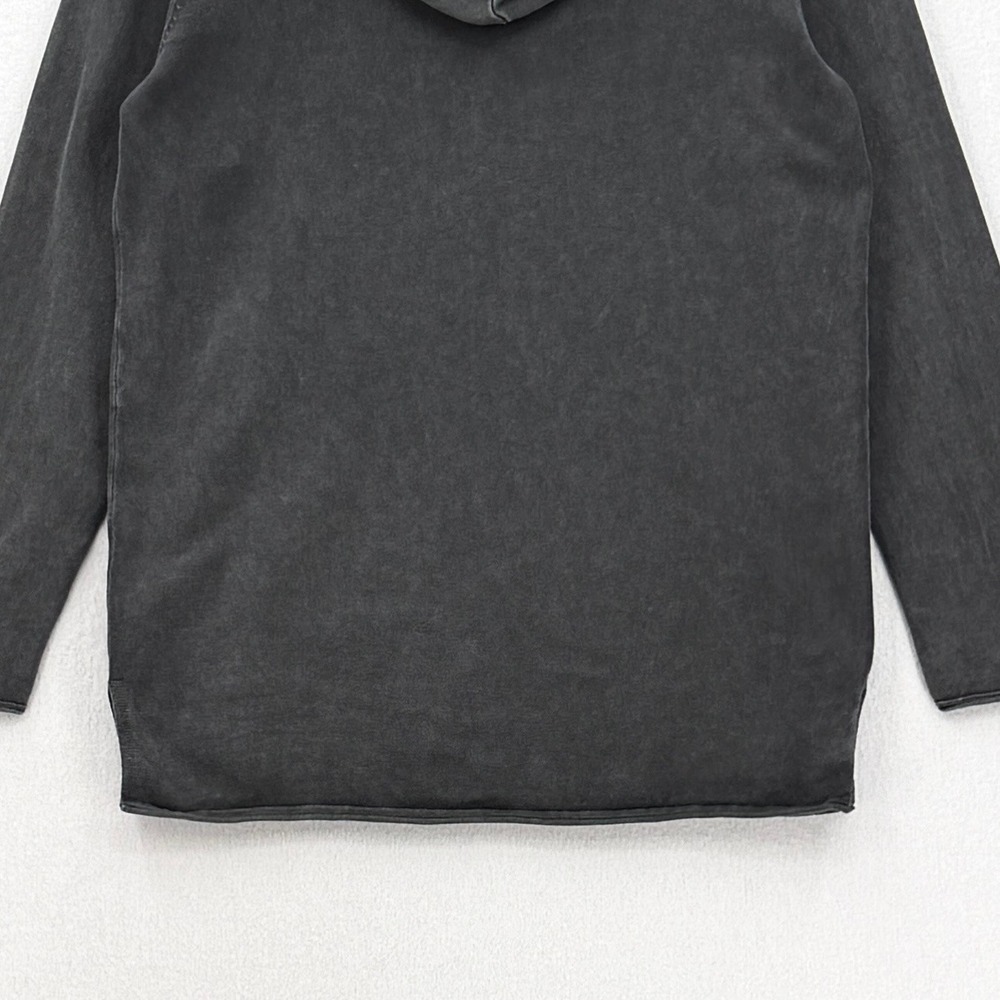 Barefoot Dreams Hoodie Women Small Black Pullover Acid Wash Cotton Knit - Picture 10 of 14